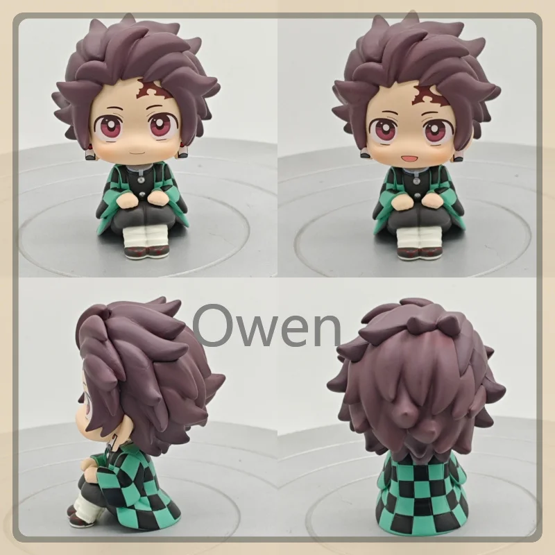 Inosuke Tanjiro Shinobu Giyu Zenitsu Muichiro Chibi Sitting Figure Demon Slayer Kimetsu No Yaiba PVC Anime Model Cute Toys Gifts view 2