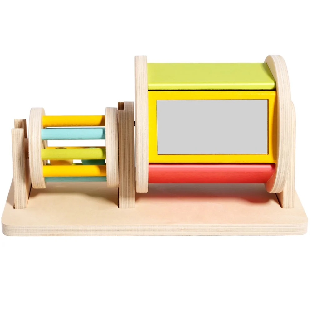 Jouets éducatifs 2 en 1 pour le ventre, haute qualité, tambour rotatif interactif, jouet sensoriel en bois pour bébé, cadeau