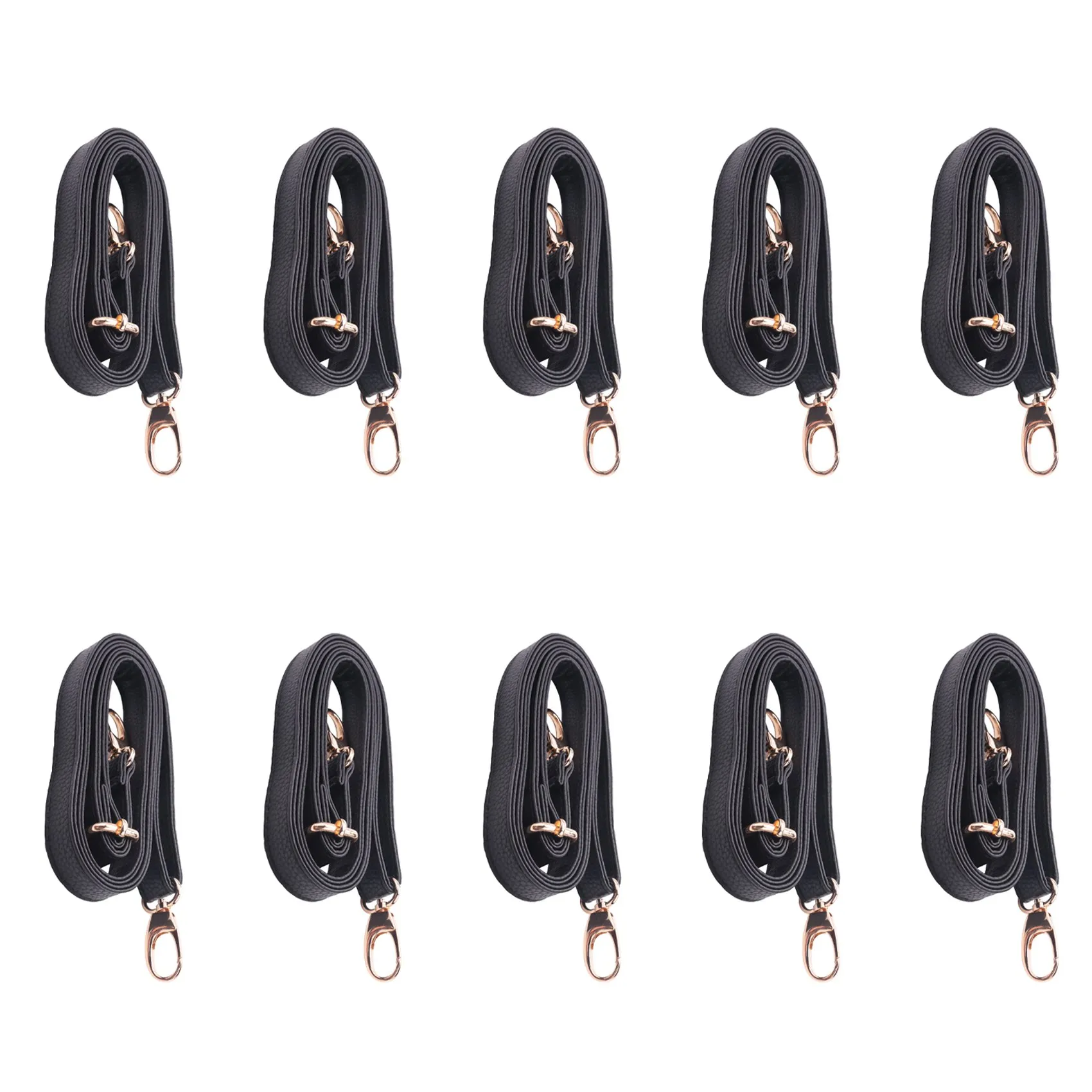 ABRT-10X DIY Replacement Leather Bag Shoulder Strap Handle Cross Body Adjustable 140 X 2Cm, Black