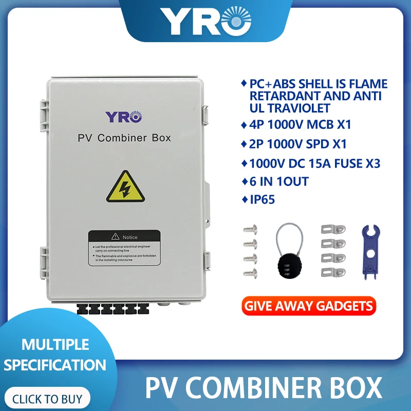 

1000V 6 in 1 Out Photovoltaic PV AC Distribution Box Inverter Side Connection Economical Grid-Connected Box