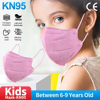 10-100 Uds. Máscaras faciales para niños FFP2 máscara de filtración para niños máscara protectora a prueba de polvo ffp2mask Mascarillas