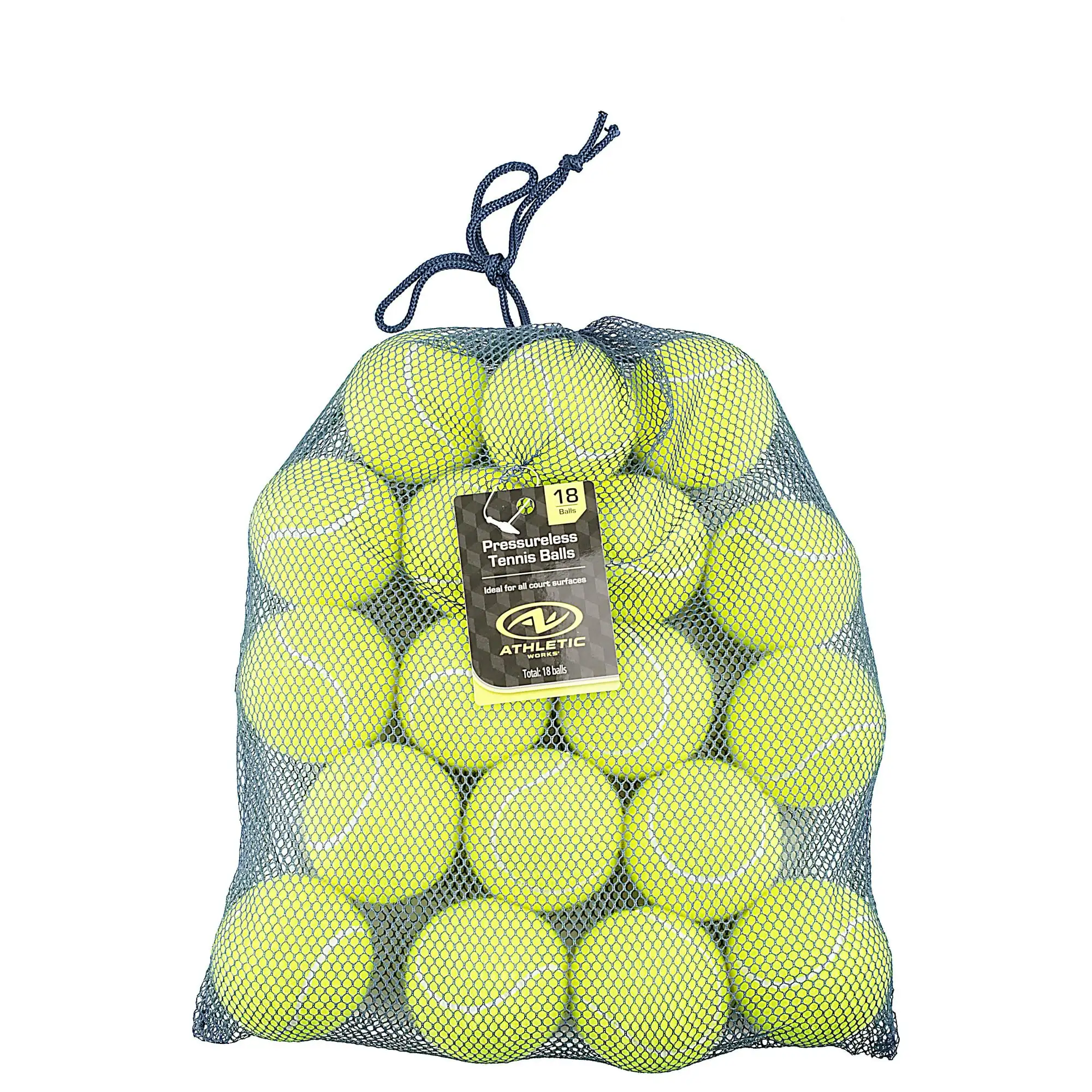 (2 pack) Athletic Works Pressureless Tennis Balls (18 Balls)