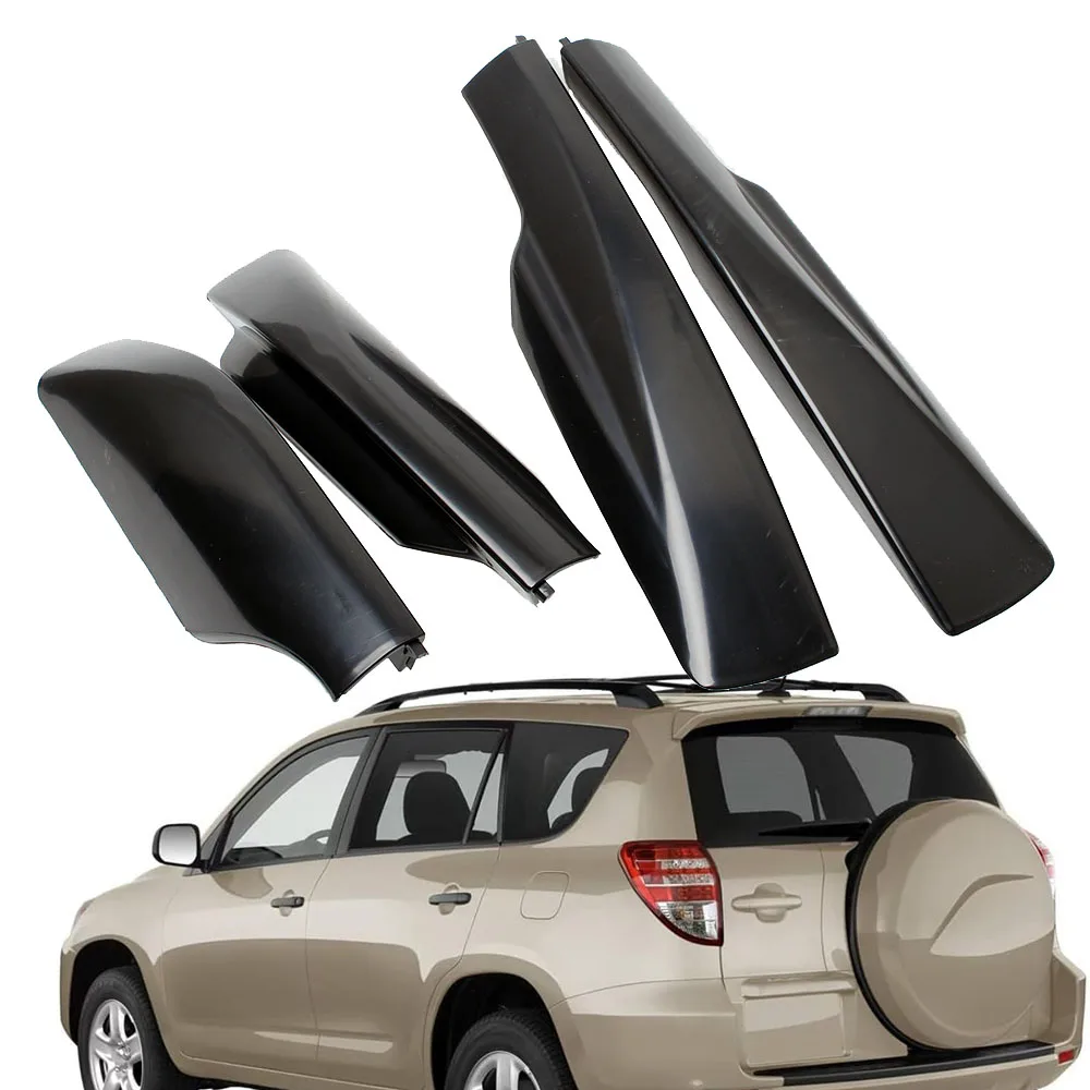 Capa de Proteção para Trilho de Carga no Teto para Toyota RAV4 2006-2012, Capa de Proteção para Barra Transversal de Teto em ABS 4PCS