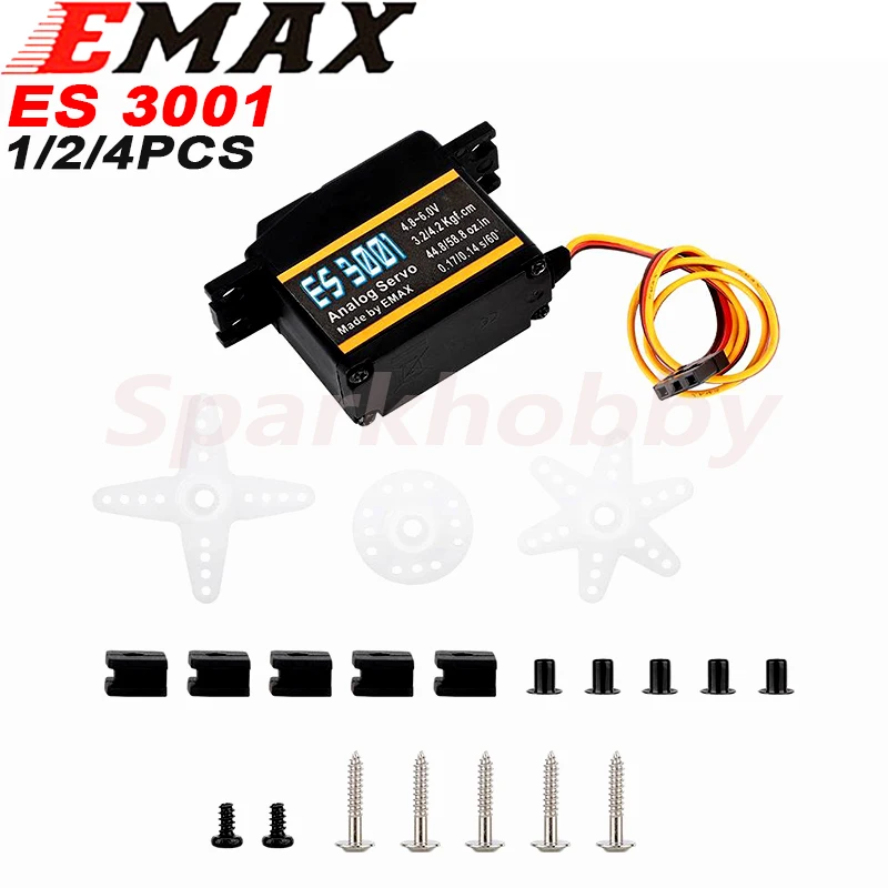 EMAX – Servo analogique en plastique, 37g, étanche, avec engrenages, adapté pour voiture RC, hélicoptère, bateau, avion, accessoires