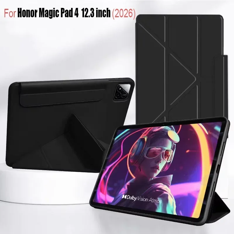 Magnetic Stand Case for Honor Magic Pad 4 12.3 Inch Smart Fold PU Leather Cover for Honor Magicpad 4 12.3'' Funda