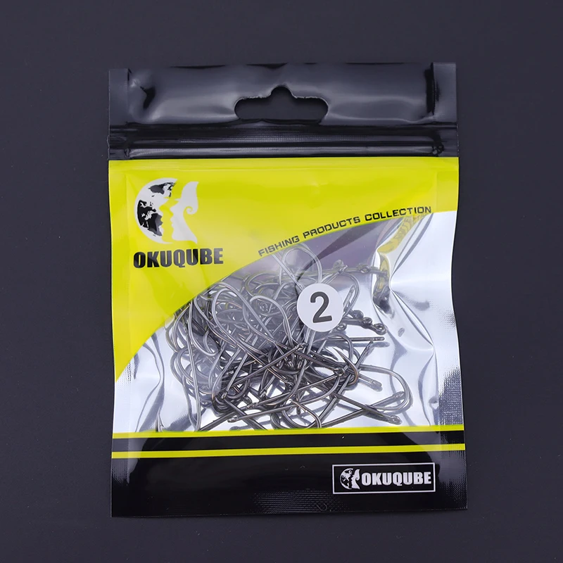 50pcs/lot Fishhooks High Carbon Steel  Long Shank Double Bait Holder Barbed Fishing Hooks for Beach And Live Bait Fishing