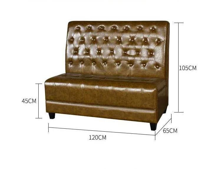 Restaurant booth set Industrial bench Wood frame sofa Foshan factory custom leather seat