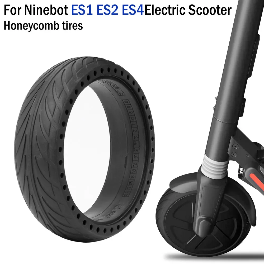 8x2.125 Solid Tire Inflation Free Anti-Skip For Ninebot Segway ES1/ES2/ES3/ES4 Electric Scooter Shock Absoption Honeycomb Tyre