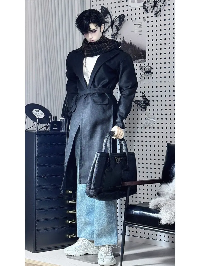 Roupas de boneca terno para boneca bjd masculina de 75cm 1/3 blusão + moletom + jeans bonito vestir-se acessórios de boneca de casa de brincar, sem boneca