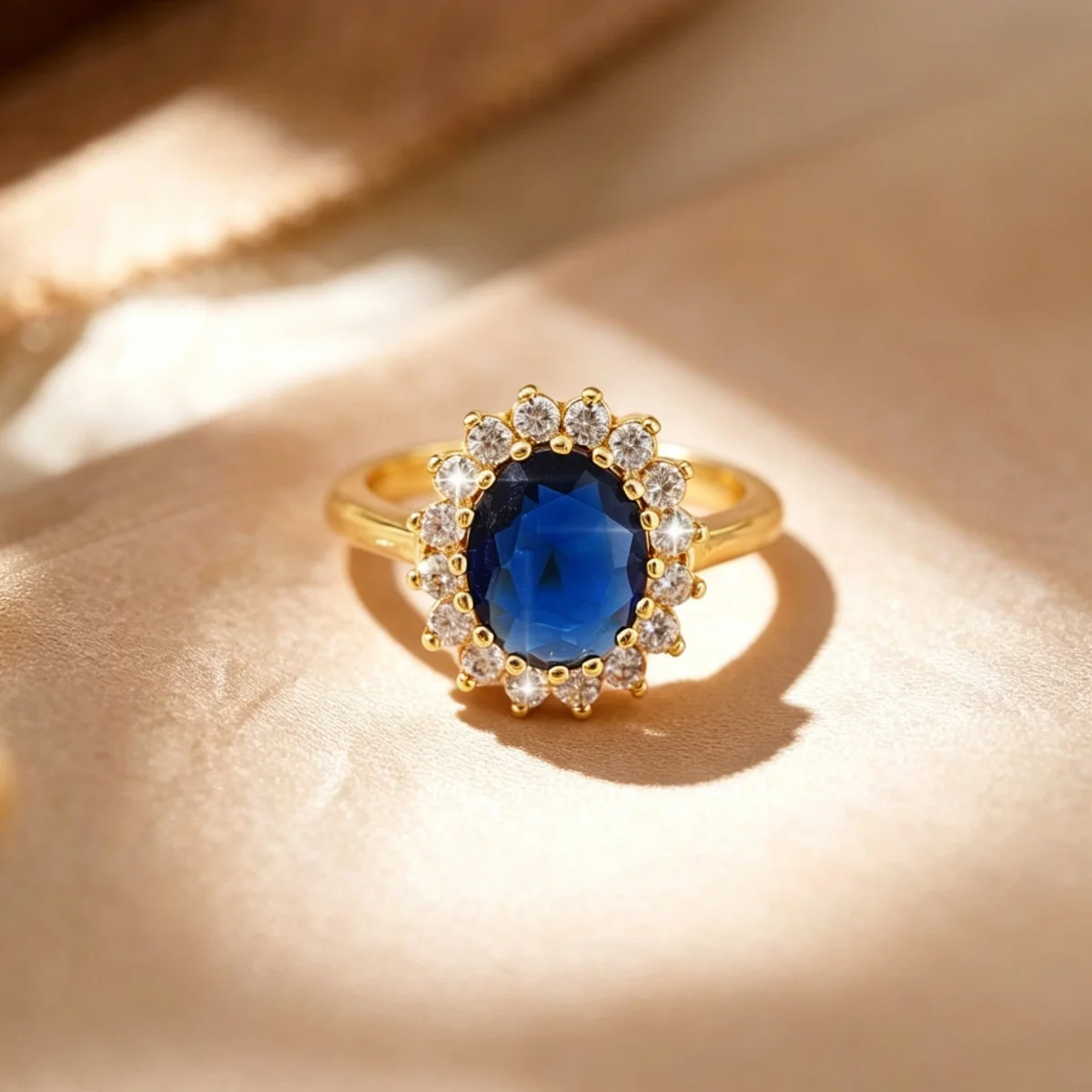 1 Pc Klein Blue Stone & White zirconia Thin Band Ring, Unique Personal Fashion Accessories,Nightclub and All Occasions