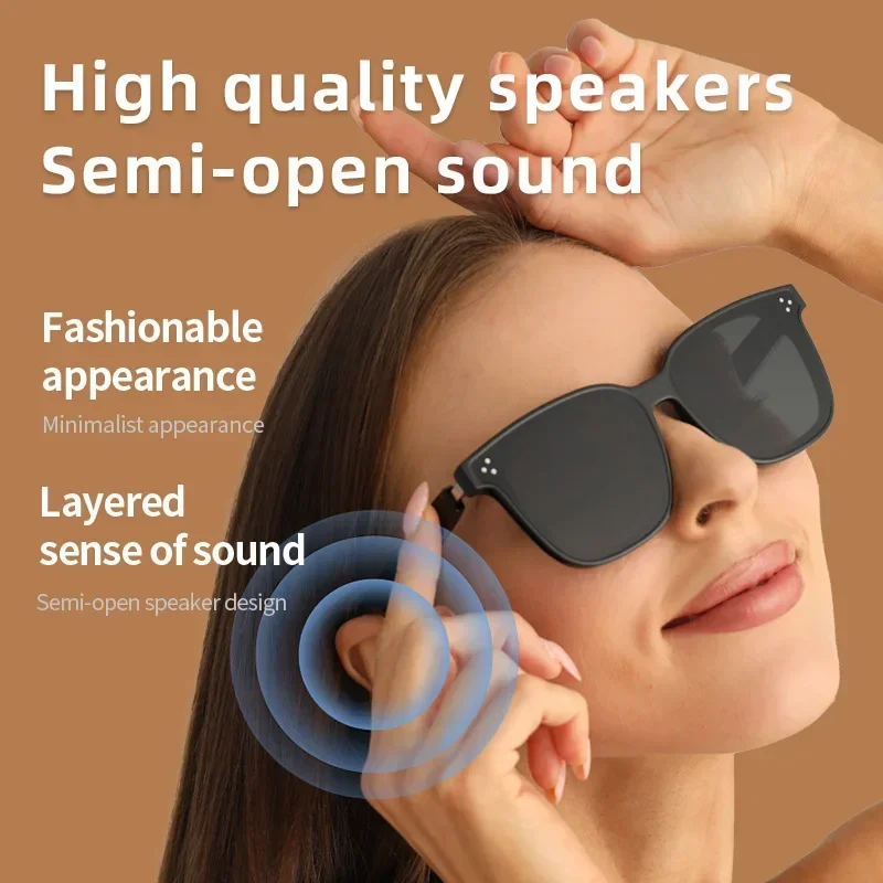 Lunettes audio intelligentes Bluetooth pour écouter de la musique et appeler, pêche, conduite, protection UV 400, lunettes de soleil, charge rapide, téléphone de sauna