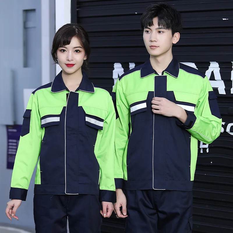 男性用安全作業服 反射ストライプ付き 工場作業用つなぎ服 耐摩耗性 機械溶接 道路作業員ユニフォーム