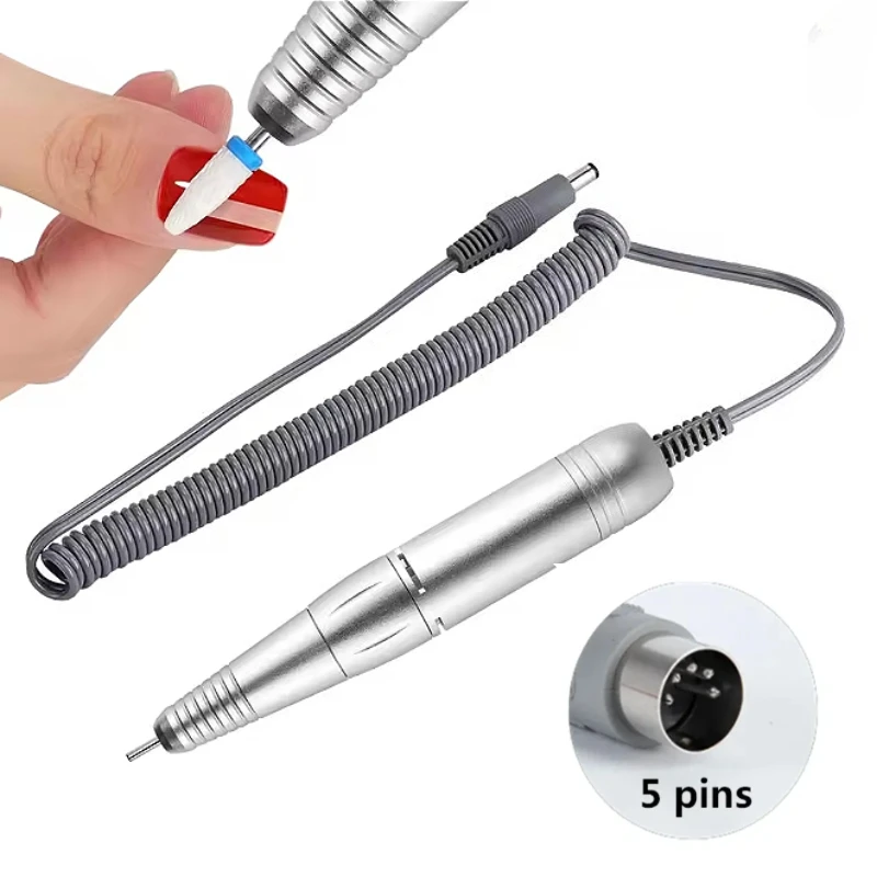 

35000rpm Electric Nail Drill Machine 5Pins Handle Pedicure Replacement Pen Manicure Beauty Tool Accessory