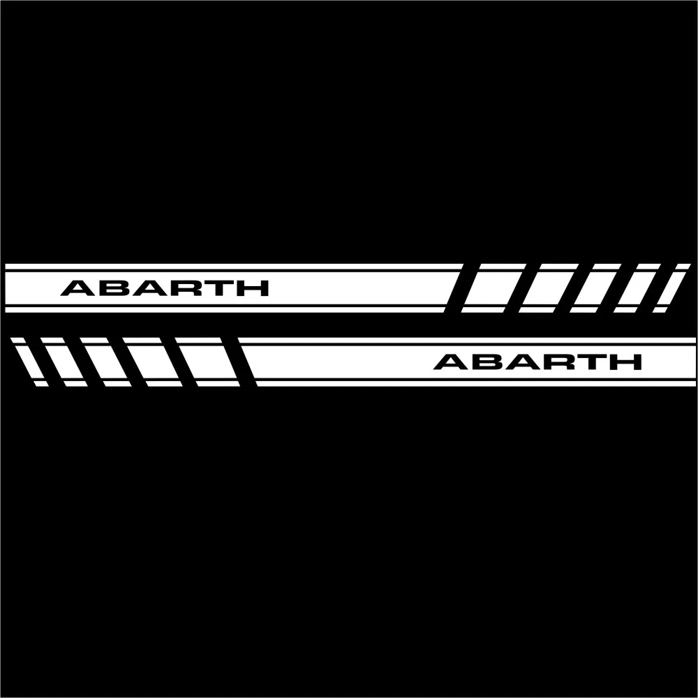 2PCS Car Door Side Skirt Stripe Stickers Racing Sport Fashion Vinyl Decals Decoration Accessories Exterior For Fiat 500 ABARTH