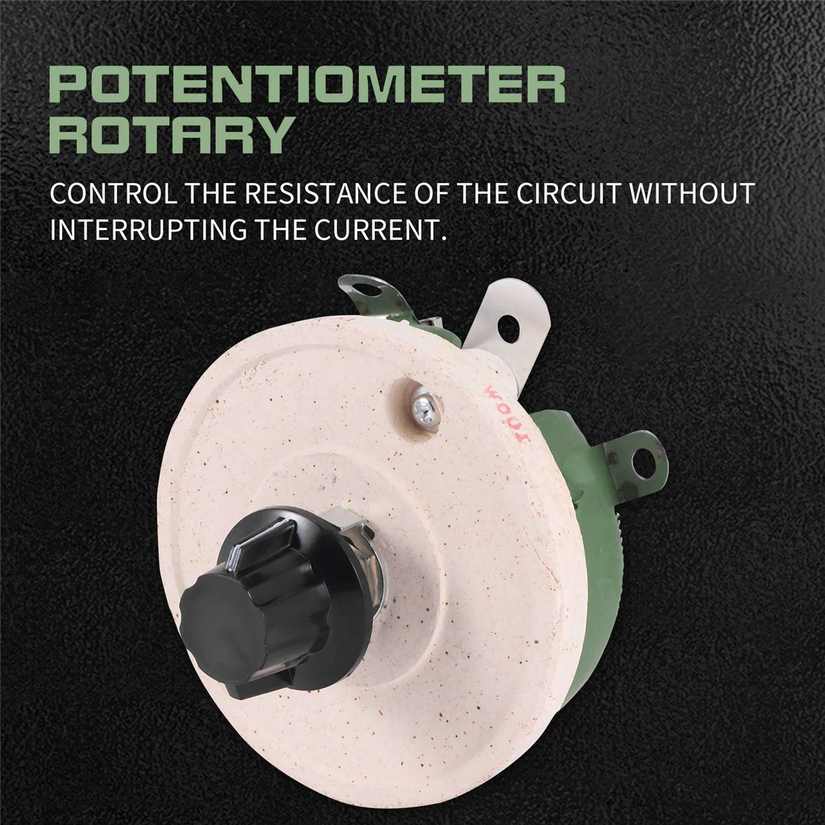 100W 100 Ohm Ceramic Wirewound Potentiometer Rotary Resistor Rheostat