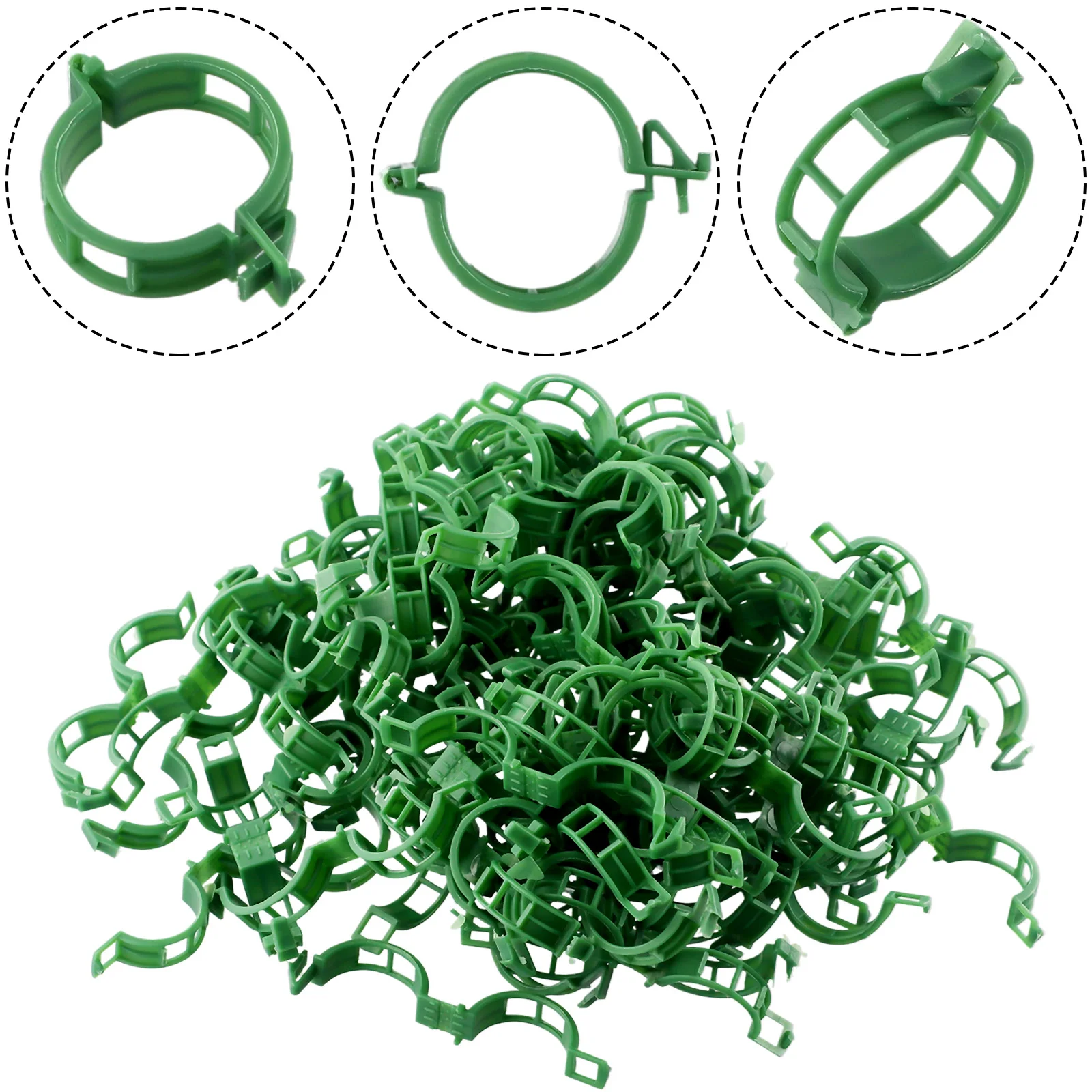 

100 Pcs Vegetable Plastic Plant Vine Ties Buckle Fixing Binding Clip Used With A Metal Wire Stand Garden Fixing Plant Tools