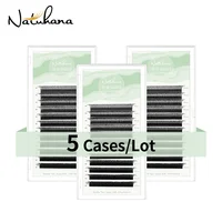Pestañas NATUHANA, 5 fundas/lote, extensiones de pestañas en forma de W 3D, ventiladores de volumen prefabricados, pestañas en forma de W, maquillaje de pestañas postizas suaves naturales
