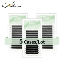 NATUHANA Lashes 5Cases/Lot 3D W-shaped Eyelash Extensions Premade Volume Fans W Shape Lashes Natural Soft False Eyelashes Makeup