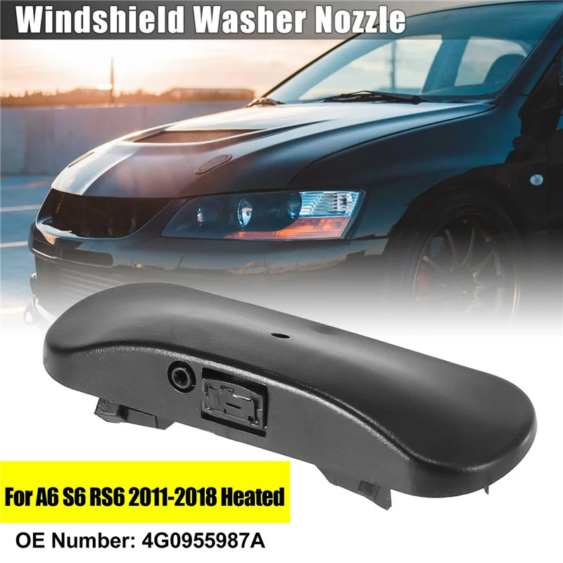 Left Side Windshield Windscreen Washer Nozzle Spray Jet 4G0955987A for -Audi A6 C7 Allroad S6 RS6 2011-2018 Heated