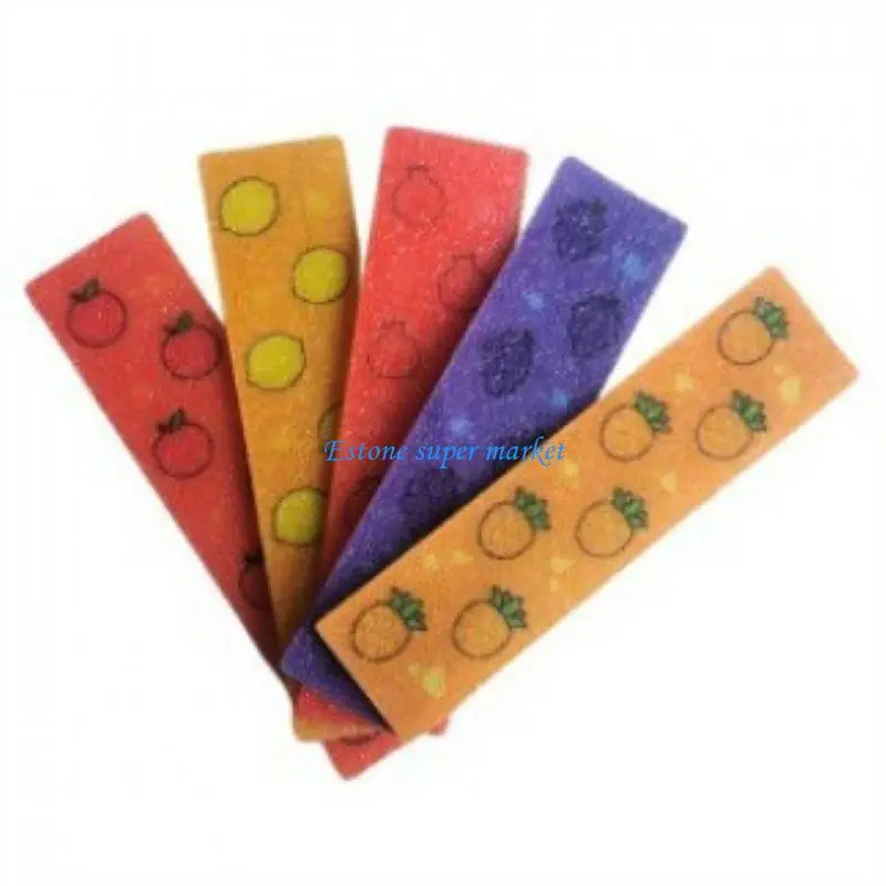 090B Sensory Fragrant Stickers Set of 5 Fruit Pattern Embossed Texture Sticker for Home Decoration Calming Comforting Effect