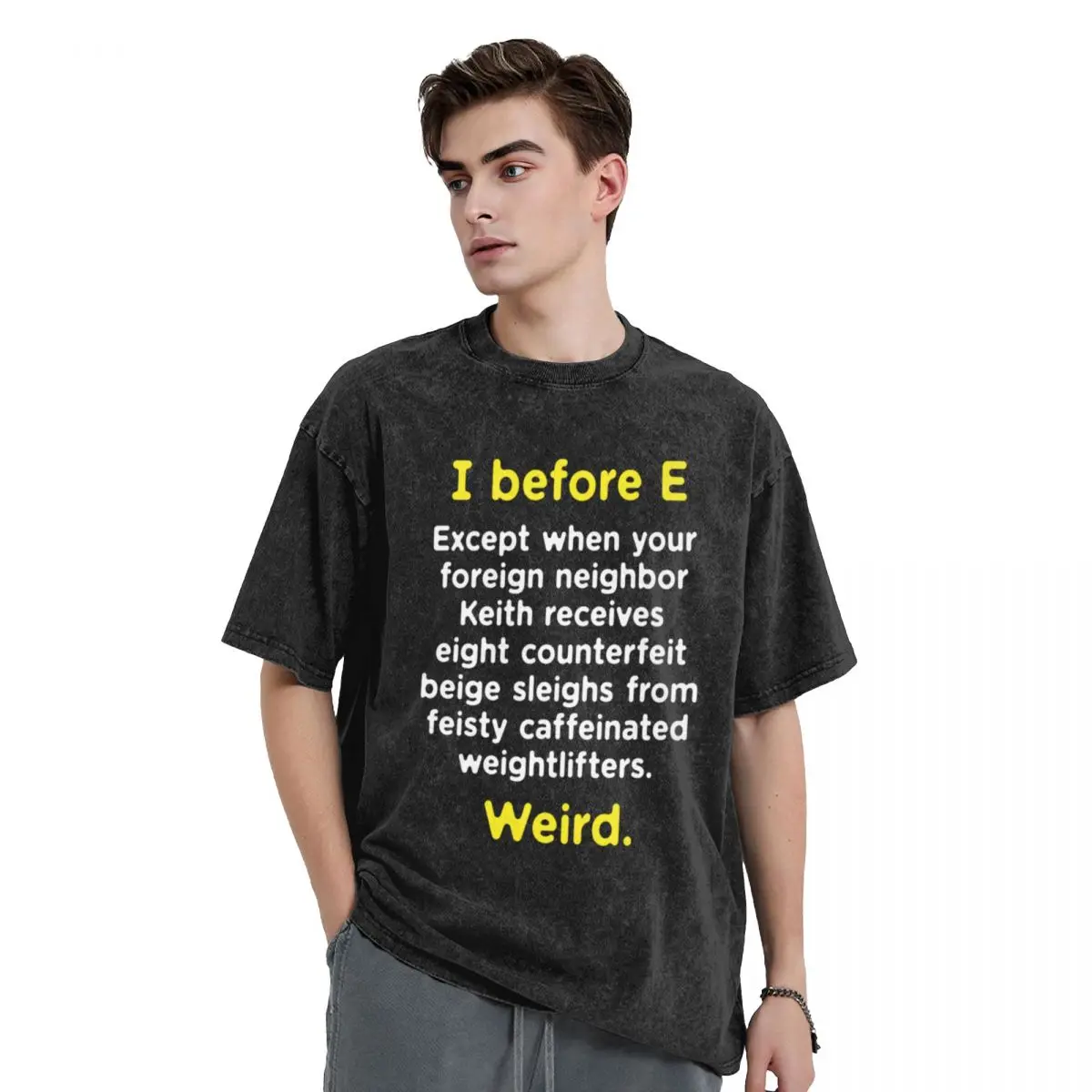 Funny English Grammar geek nerd I before E T-Shirt shirts graphic animal prinfor boys black t shirts for men