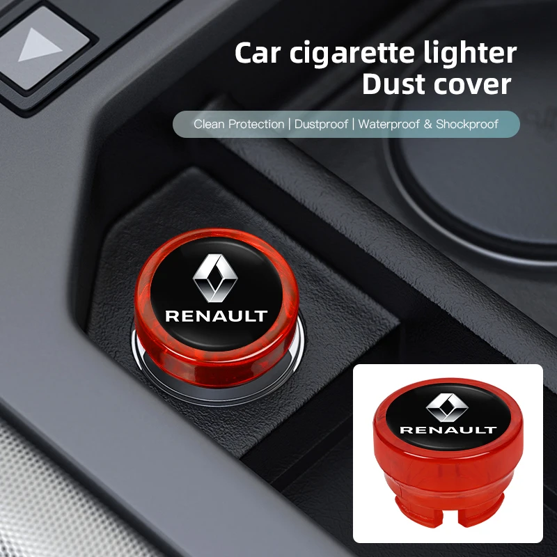 Car Cigarette Lighter Dust Proof Protect Cover Lighter Button For Renault  RS Clio Megane 2 3 4 Captur Trafic Twingo Scenic 2 Zoe