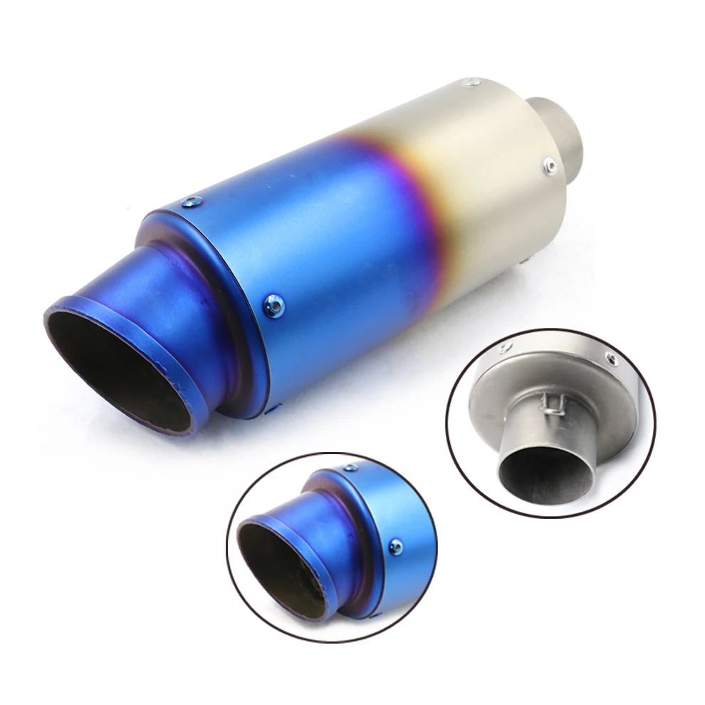 

Stainless Steel Motorcycle 60mm Exhaust Kawasaki SS500 Semi Blue Slant for WR426F WR250X WR250R WR250F XJR1300 WR450F