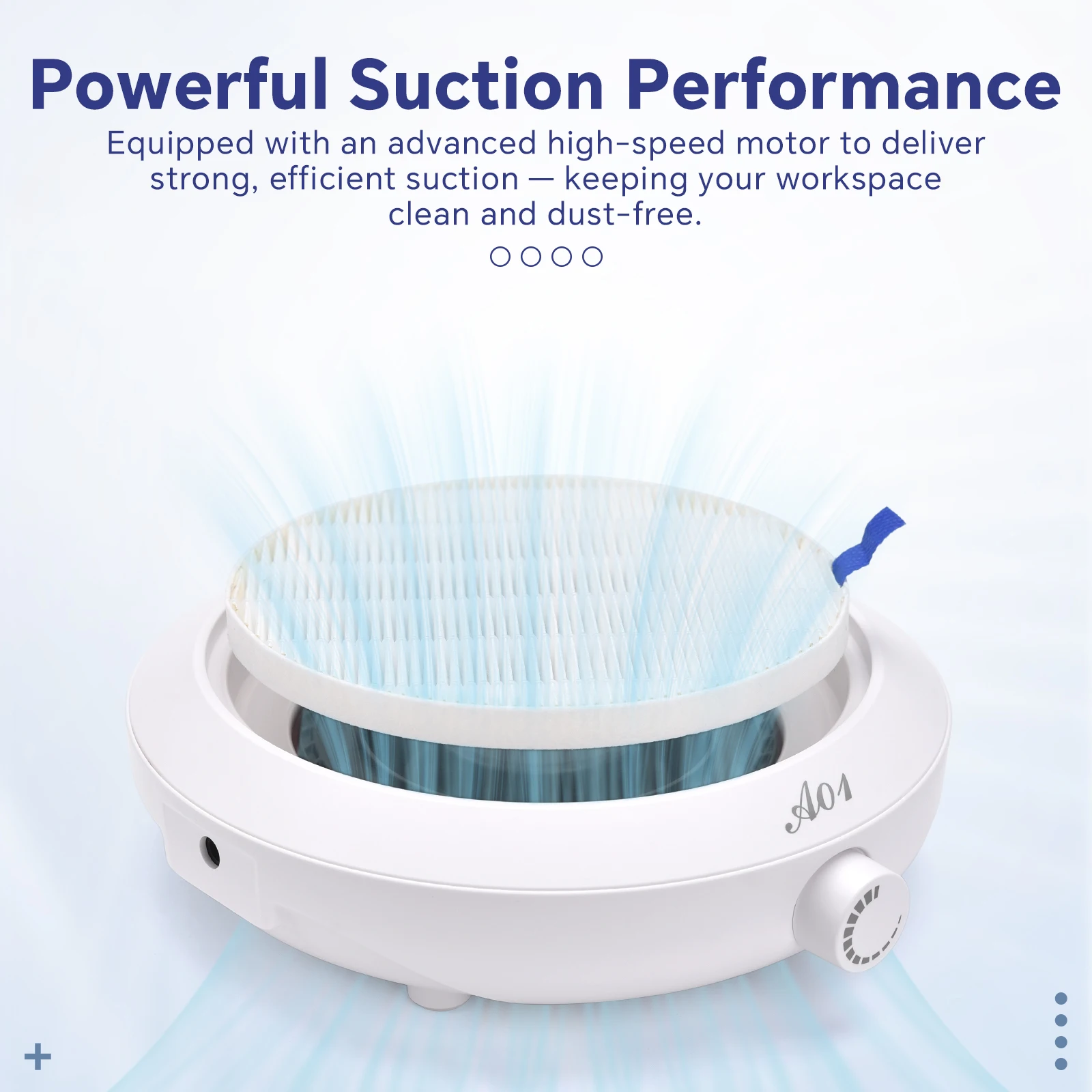 

Strong Suction Nail Dust Collector Round-Shaped Low Noise Manicure Vacuum Cleaner Professional Nail Equipment For Nail Salon
