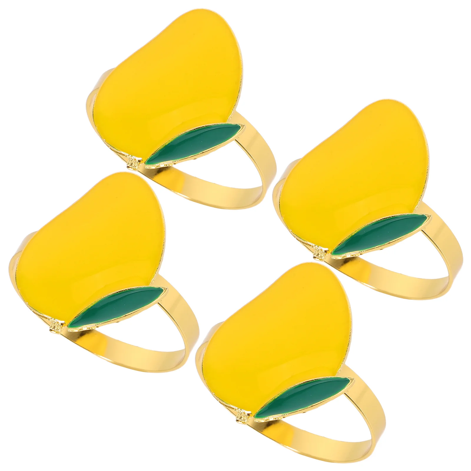 

4Pcs Mango Shaped Napkin Rings Fruit Napkin Holders for Restaurant Dining Thanksgiving Summer Party Decor Napkins Rings
