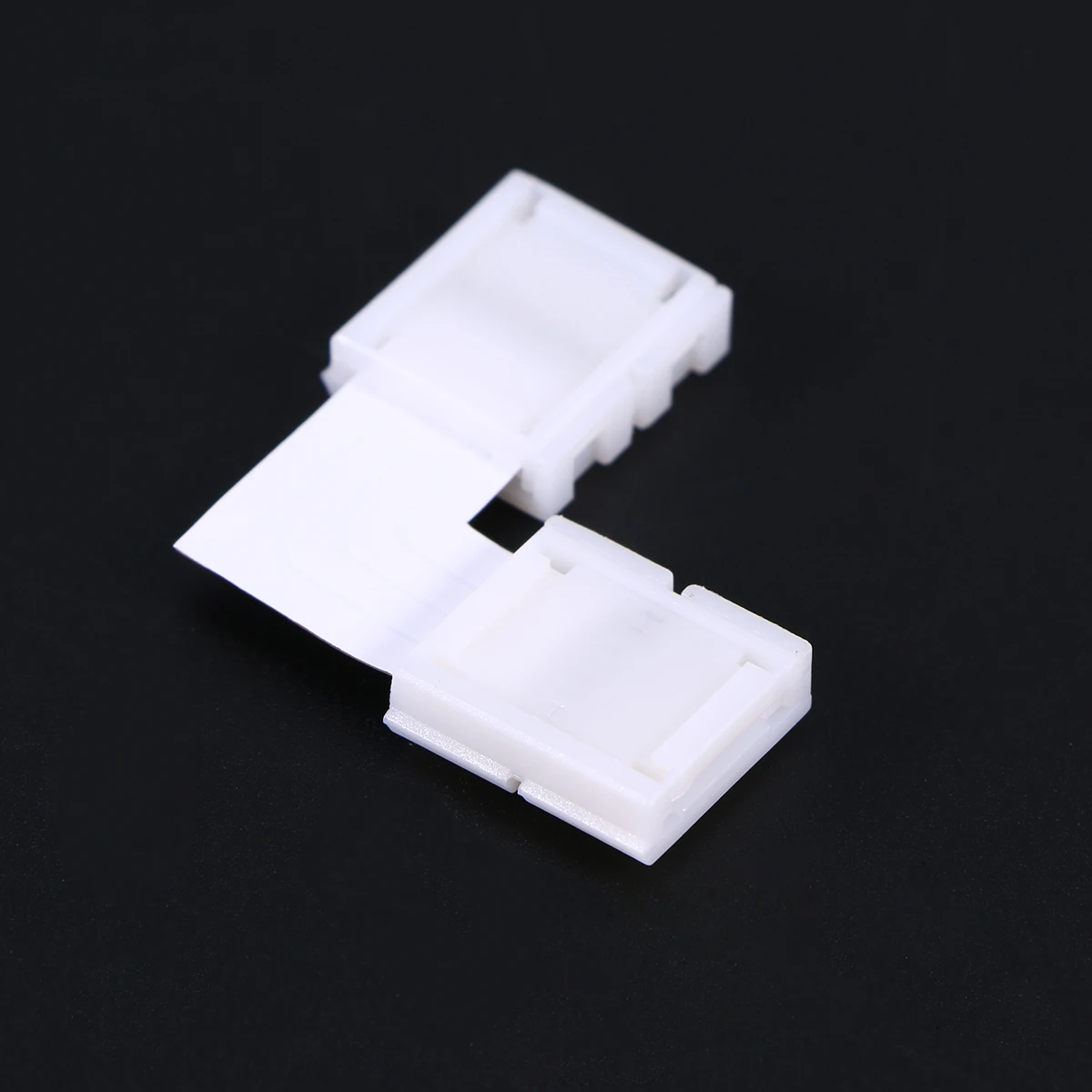 

6pcs Led Strip Connector 10Mm Solderless L Shape For Rgb5050 Snap Down Waterproof Non-Waterproof Light Plastic Metal White 3Cm