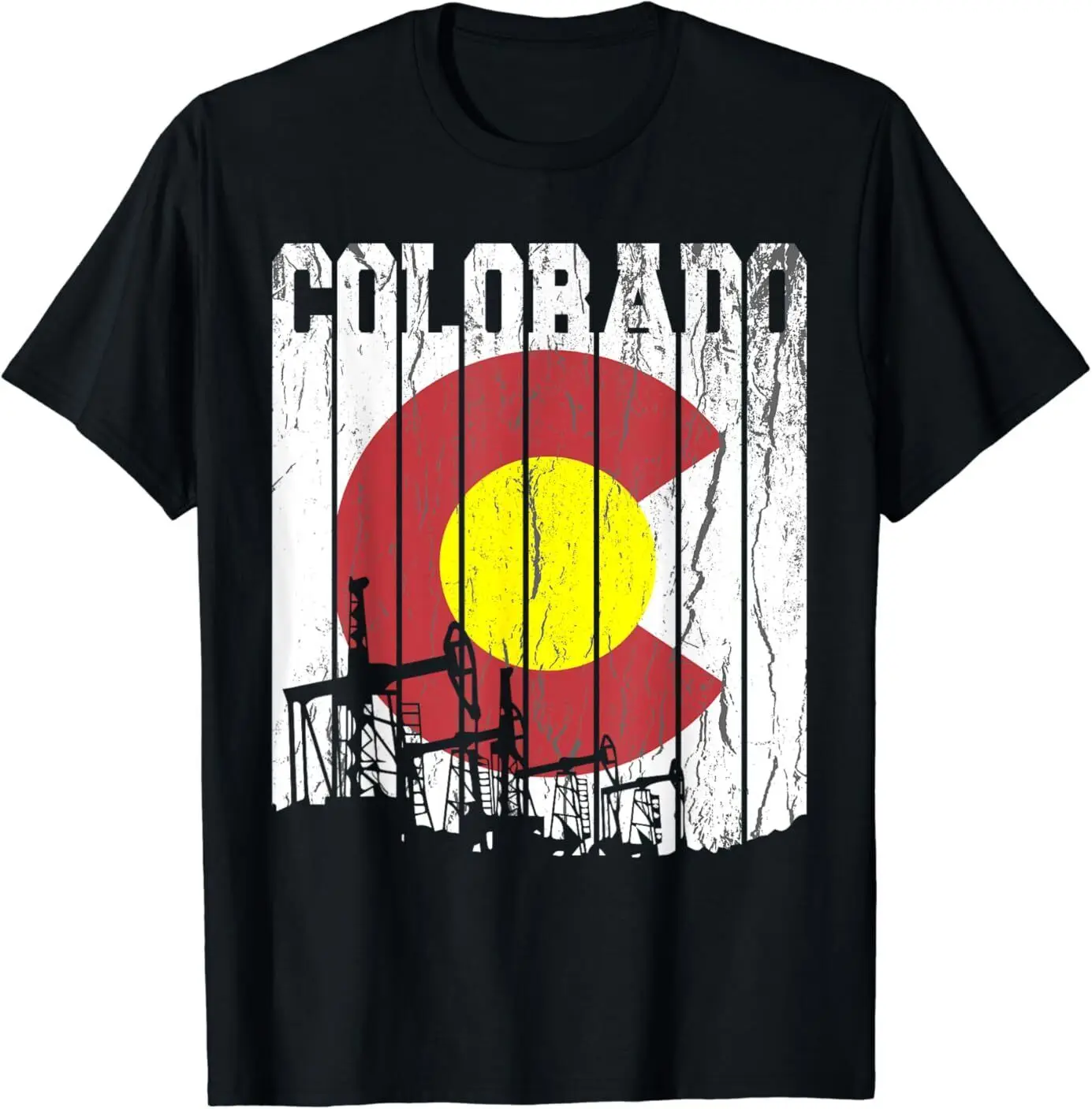 

NEW LIMITED Colorado Oilfield Oil Field Rig Worker Distressed T-Shirt S-3XL