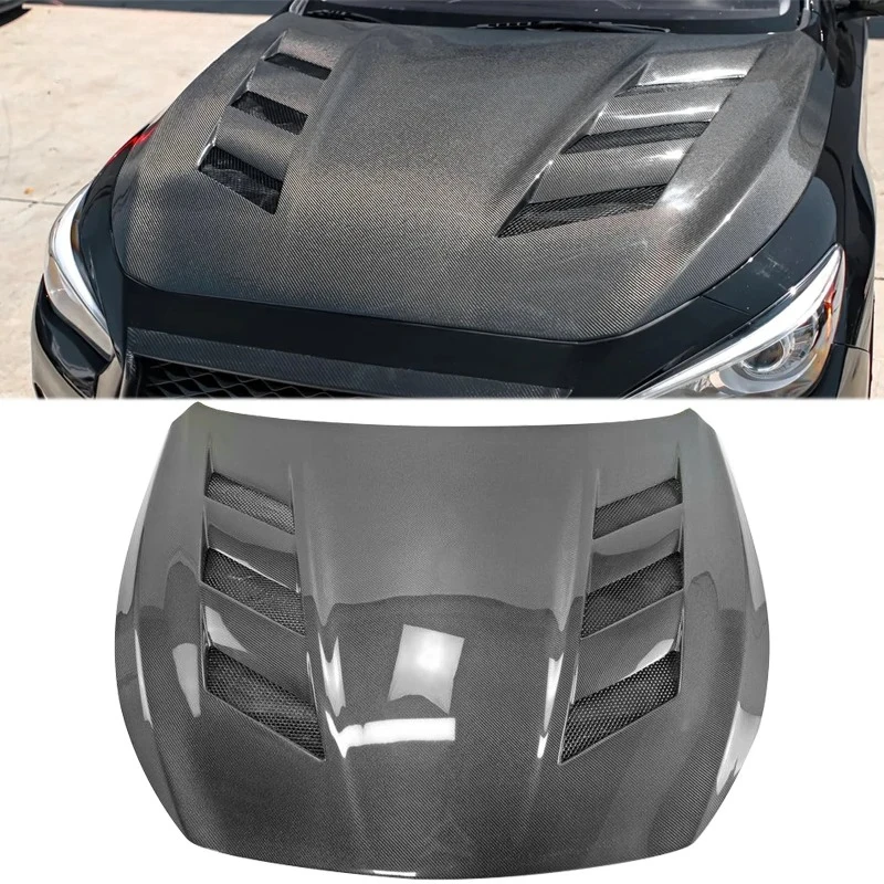 

Q50 Am Type Carbon Engine Hood For Infiniti Q50 V37 2014+ Carbon Fiber Front Vented Hood