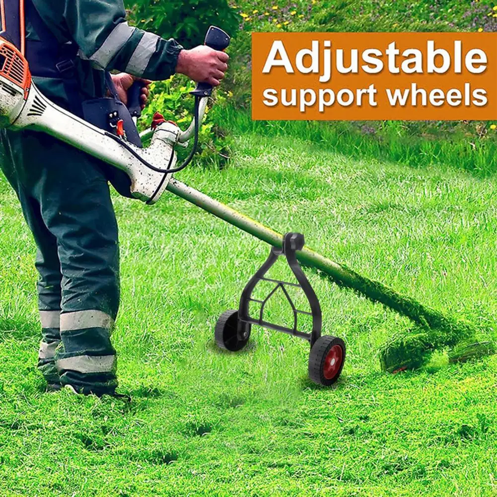 Customizable Height Lawn Mower Wheels Metal Plastic Lawn Mower Wheels Adjustable Lawn Mower Support for Walk-behind for String