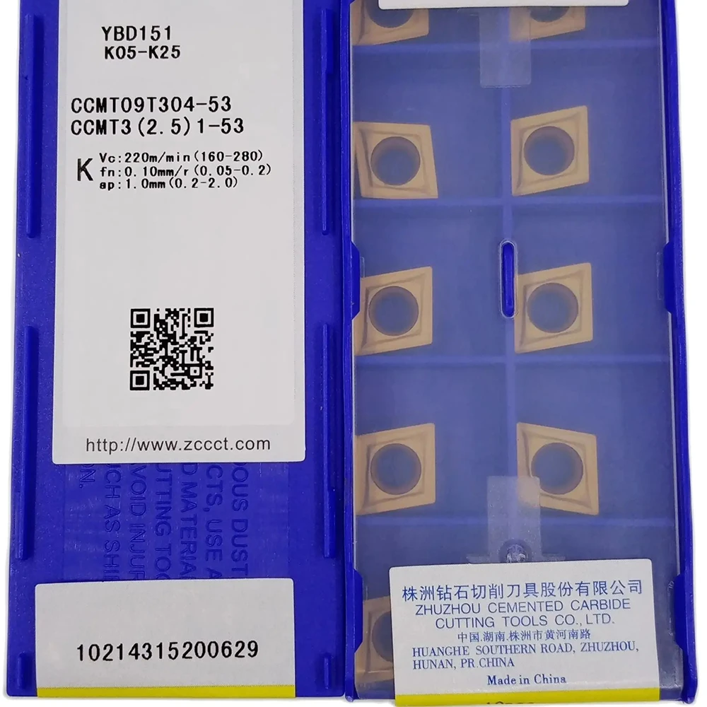 

CCMT09T304-53 YBC151 YBD151 YBM251 YBC251 CNC Turning tools insert for machining cast iron ZCC 10PCS/BOX CCMT 3(2.5)1-53