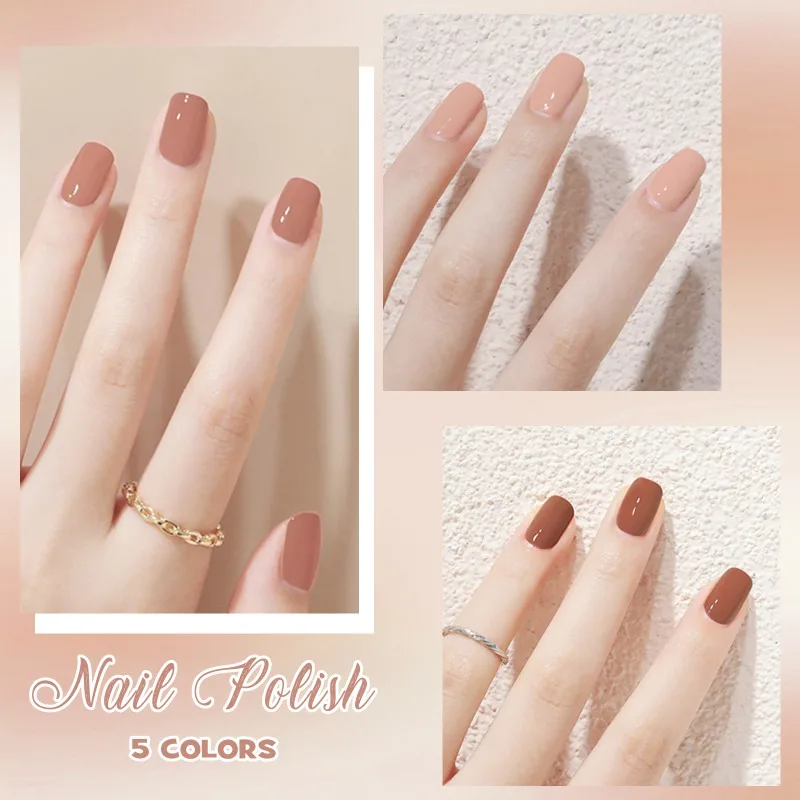 5 Pz/set 8ml Bottiglia di Vetro Marrone Rosso Gel Smalto Set NoWipe Top Soak Off UV LED Lacca per unghie Glitter Colore Art Smalto per unghie