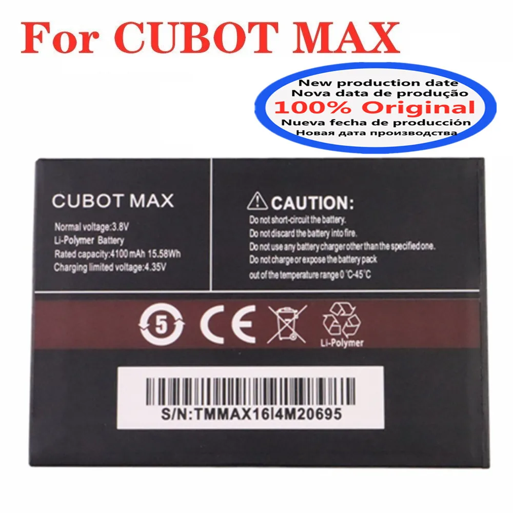 New 100% Original Battery For CUBOT MAX Replacement Battery 4100mAh High Quality Phone Battery In Stock