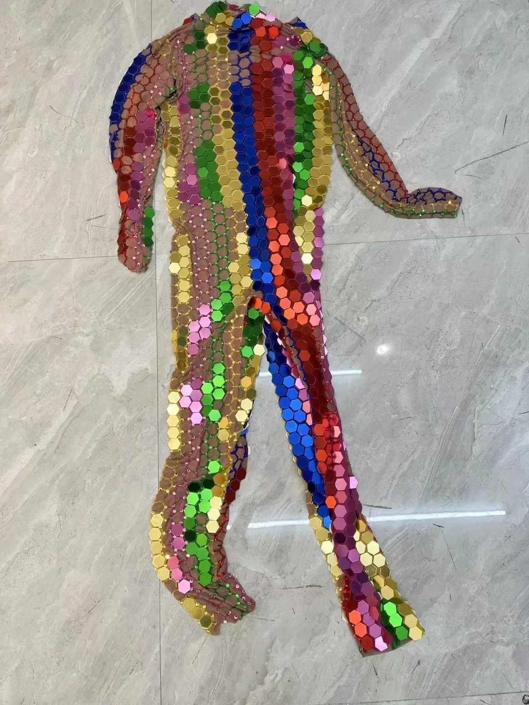 Сексуальный блестящий цельный комбинезон с яркими блестками, боди для танцевальной сцены, вечернего, дня рождения, клуба, празднования блестящих леггинсов