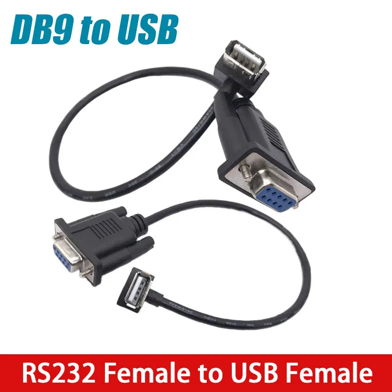 

DB9 Female To USB Female 9-Pin RS232 To USB Female Connector Cable db 9-Pin Serial Port Line To USB Femal Data Cable 0.3 Meter