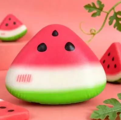 1/3/5/8pcs Simulated Watermelon PU Slow Rise Squeezing Toy Soft Elastic Stress Relieving Fruit Toy Home Desktop Decoration Gift