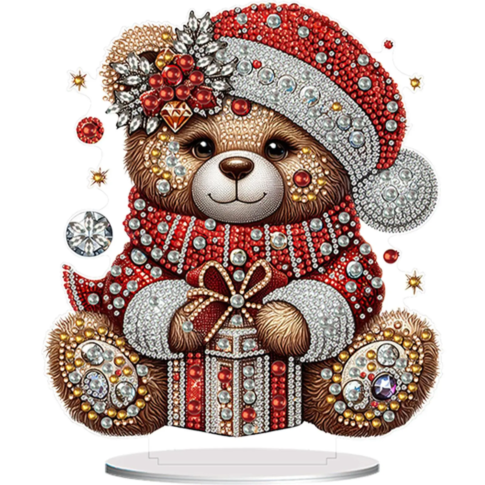 

2D Flat Animal DIY Double-Sided Printed Single-Side Drill Table Top Diamond Painting Ornament Kits for Home Office Desktop Decor