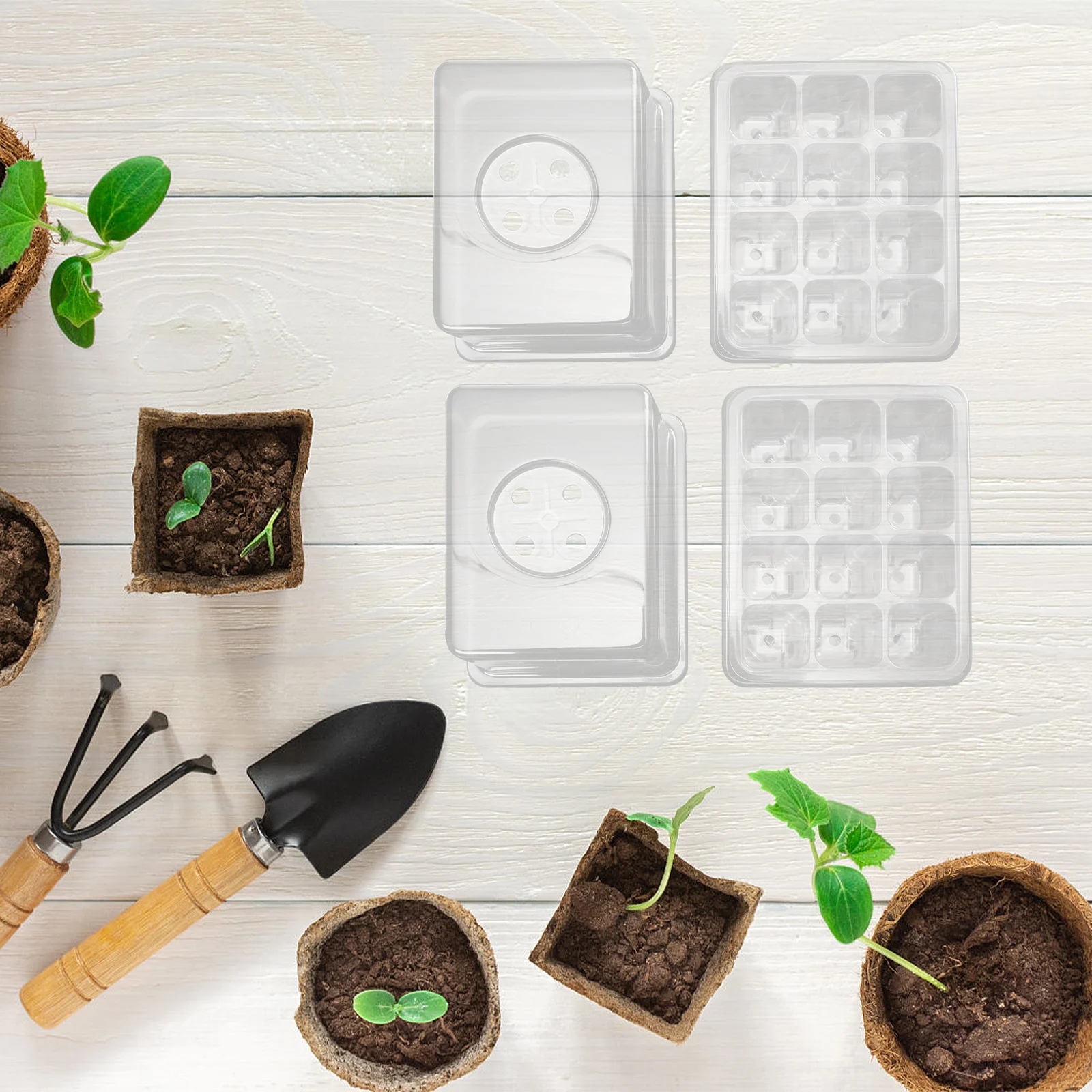 

3pcs Planting Box Nursery Pot Heightened Tree St Artificial Fern Plants Garden Supplies Germination Moisture Proof Corrosion