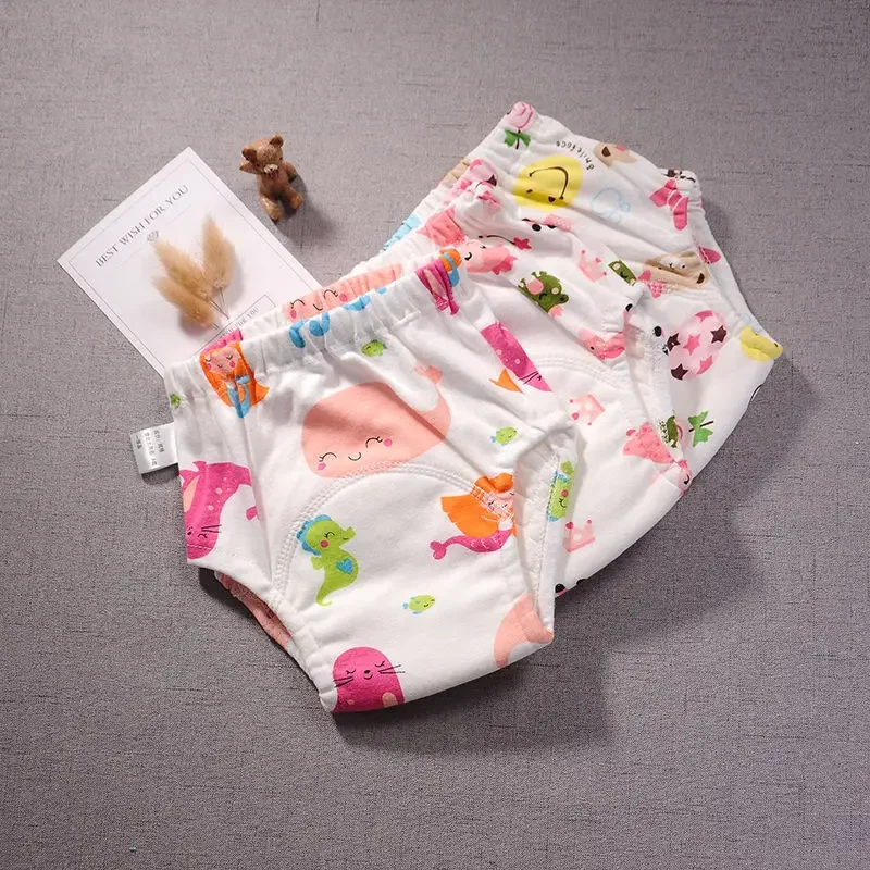 Baby Waterproof Reusable Training Pants Cute Cotton Baby Diaper Infant Shorts Nappies Panties Nappy Changing Underwear Cloth New