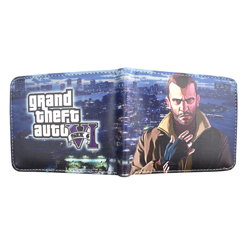 Game Grand Theft Auto VI Wallet Men\'s Short Purse with Zipper Coin Pocket