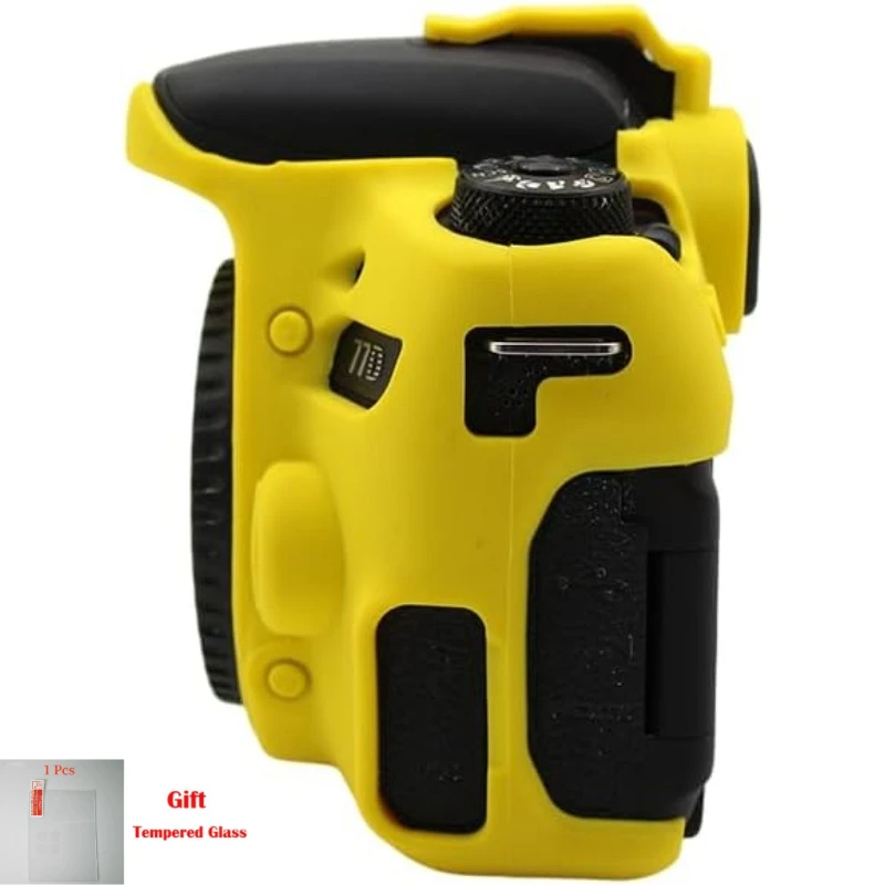 Soft Rubber Silicone Case Body Cover For Canon EOS 77D Anti-Scratch Silicone Protective Case + 1PCS