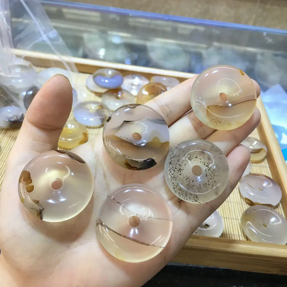

Agate Pendant Sweater Chain Safety Buckle