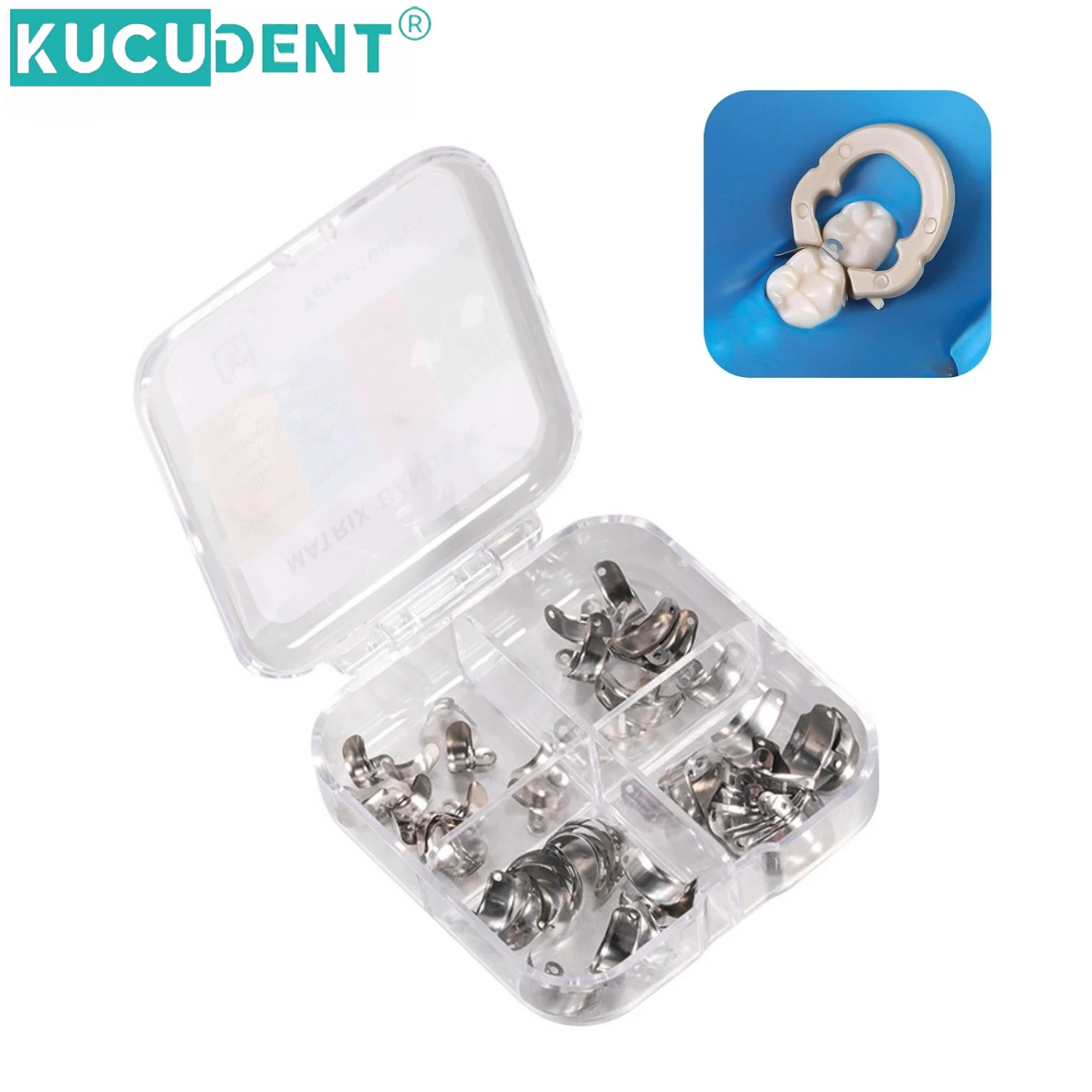 100 قطعة مجموعة فرقة مصفوفة الأسنان المعدنية الاقسام احيط المصفوفات الفرقة لاستبدال الأسنان 3.5/4.5/5.5/6.5 مللي متر مواد طبيب الأسنان