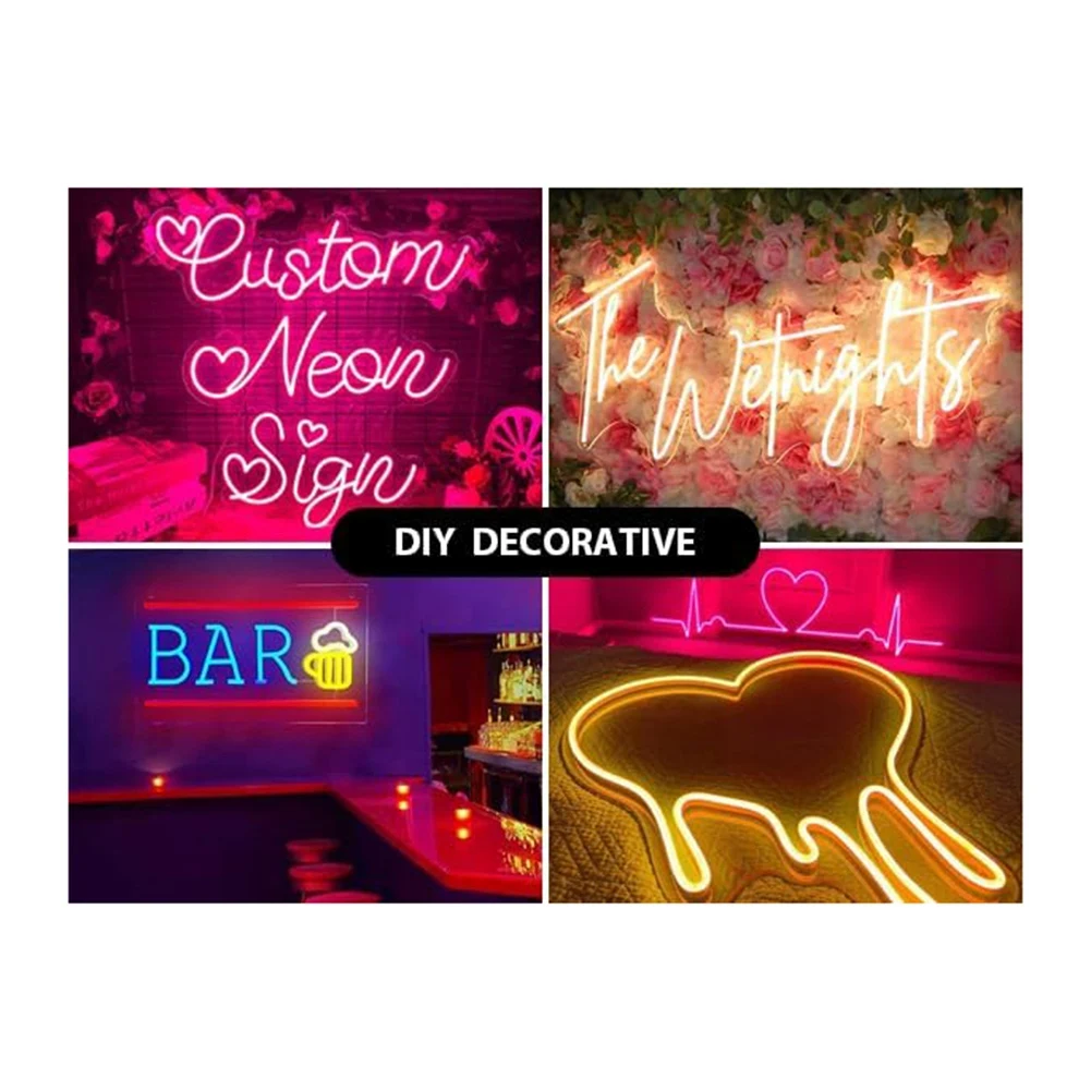 A44TNeon Rope Light Mounting Brackets, 100PCS Neon Lights Install Fixing Clips Accessories for 6x12mm LED Neon Flex Strip