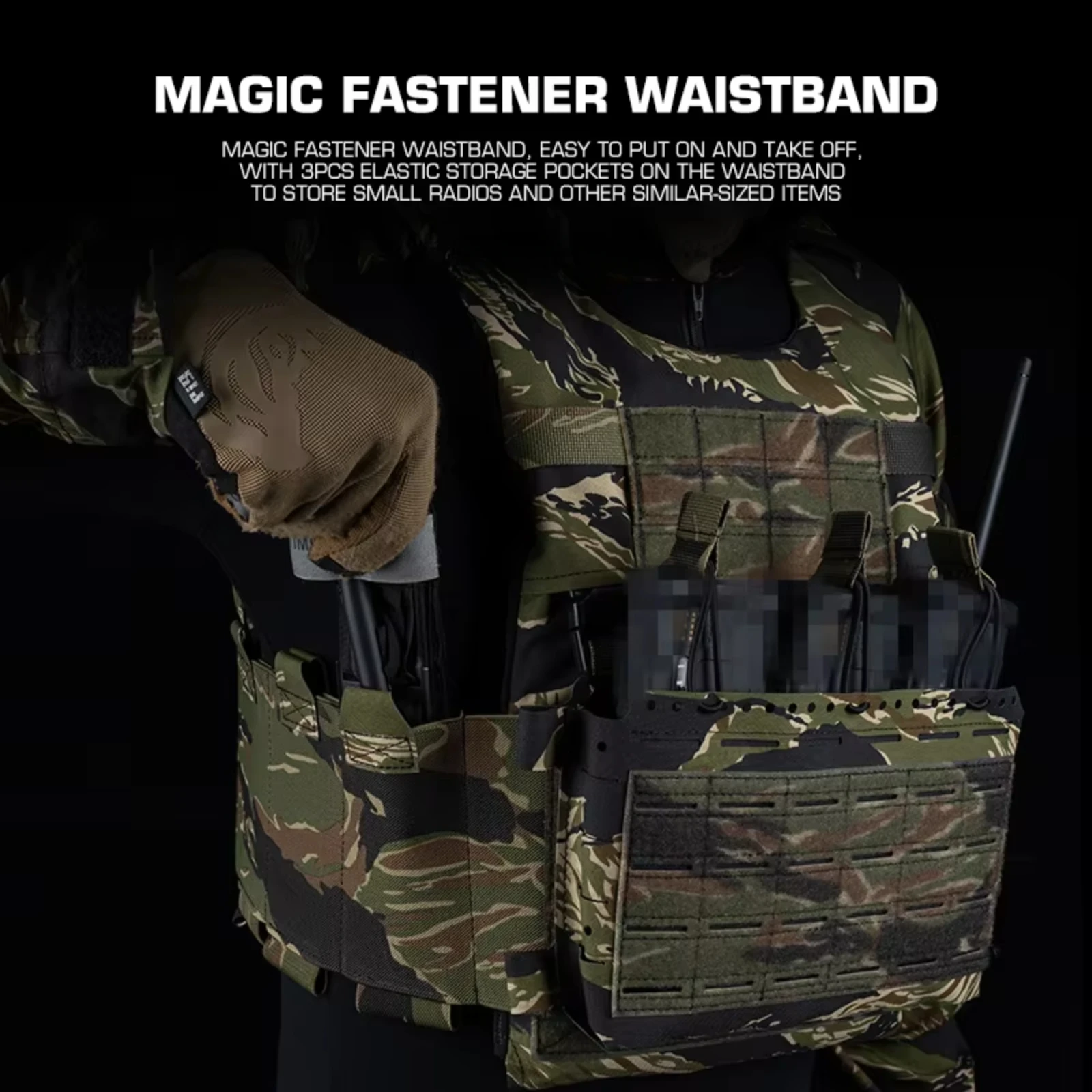 مجموعة حامل اللوحة LV-119، 2 في 1 مولي سريعة الإصدار وخفيفة الوزن وخطوط النمر وسترة تلاعب الصدر للصيد الادسنس