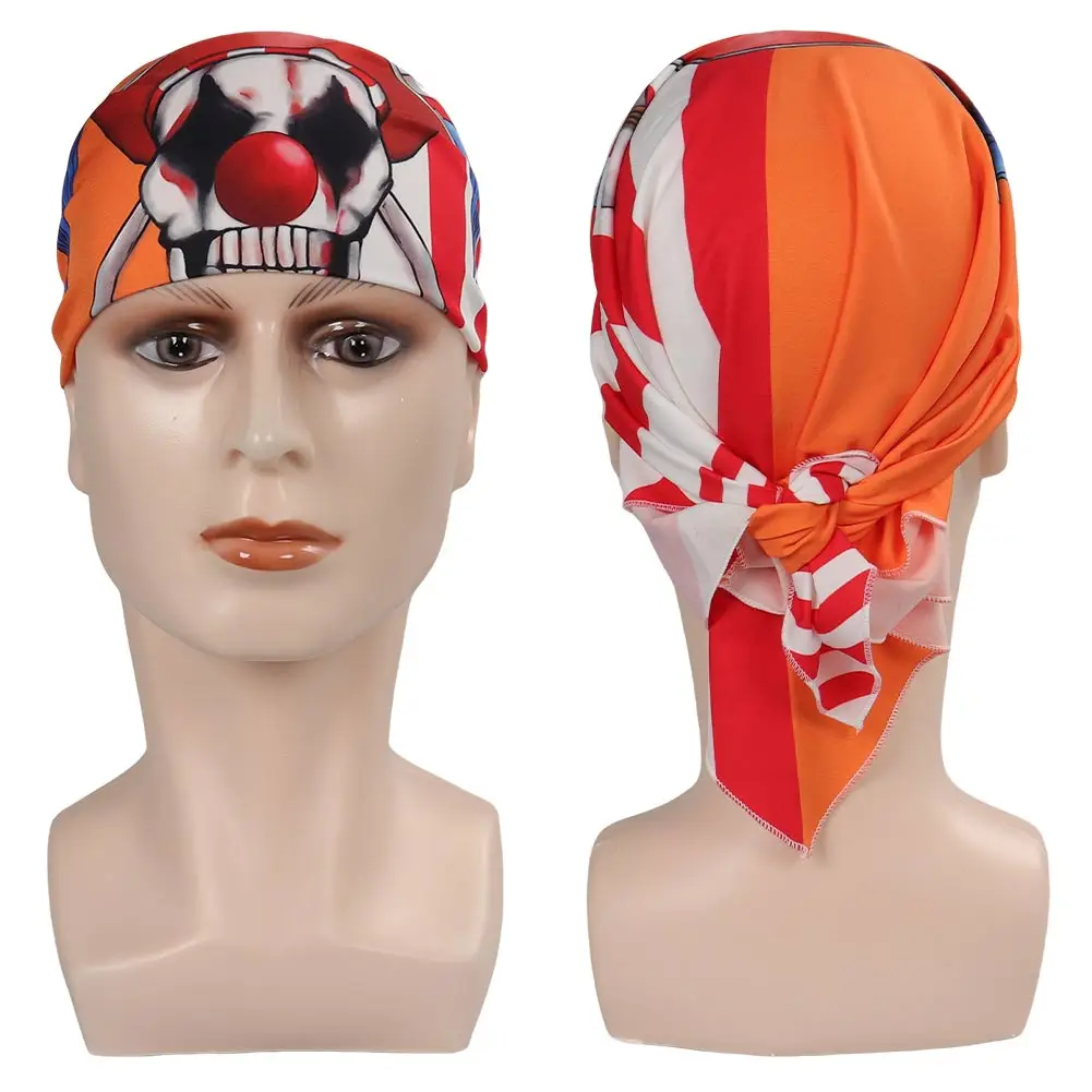 Tv Live Action Stuk Buggy Cosplay Kostuum Accessoire Clown Skelet Bedrukt Hoofddoek Halloween Carnaval Voor Mannen Rolspel