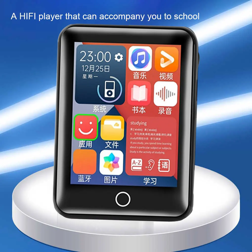 Bluetooth-compatible MP3 MP4 Screen Display Player with Memory Card Stereo Sound Music Playing Reading Home School